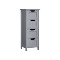 Smalle Badkamerkast met 4 Lades in Landelijke Stijl, 30 x 30 x 82 cm