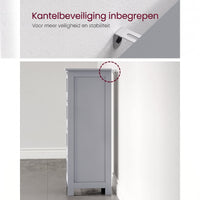 Smalle Badkamerkast met 4 Lades in Landelijke Stijl, 30 x 30 x 82 cm