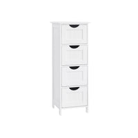Smalle Badkamerkast met 4 Lades in Landelijke Stijl, 30 x 30 x 82 cm