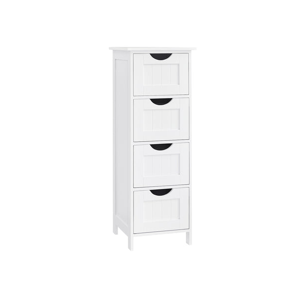 Smalle Badkamerkast met 4 Lades in Landelijke Stijl, 30 x 30 x 82 cm
