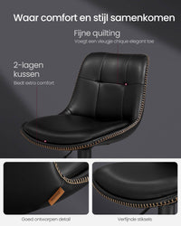 Set van 2 Barkrukken met Rugleuning en Voetsteun, in Hoogte Verstelbaar en 360° Draaibaar, Zithoogte 62-84 cm