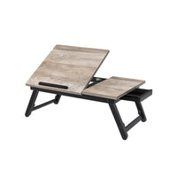 Laptoptafel met Inklapbare Bamboe Poten en Lade, 55 x 35 cm
