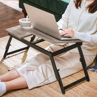 Laptoptafel met Inklapbare Bamboe Poten en Lade, 55 x 35 cm