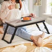 Laptoptafel met Inklapbare Bamboe Poten en Lade, 55 x 35 cm