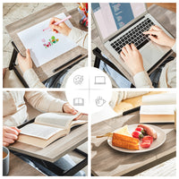 Laptoptafel met Inklapbare Bamboe Poten en Lade, 55 x 35 cm