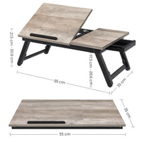 Laptoptafel met Inklapbare Bamboe Poten en Lade, 55 x 35 cm