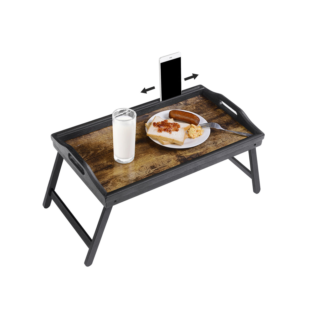 Bedblad met Opvouwbare Bamboe Poten en Telefoongleuf, 50 x 30 cm