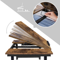 In Hoogte Verstelbare Laptoptafel van Bamboe met Inklapbare Poten, 71 x 35 cm