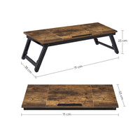 In Hoogte Verstelbare Laptoptafel van Bamboe met Inklapbare Poten, 71 x 35 cm