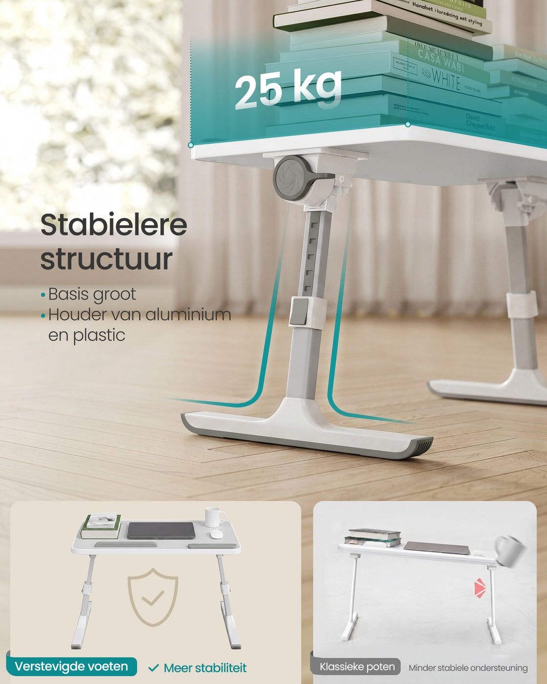 Laptoptafel met Lade voor Bed en Bank, 52 x 30 cm