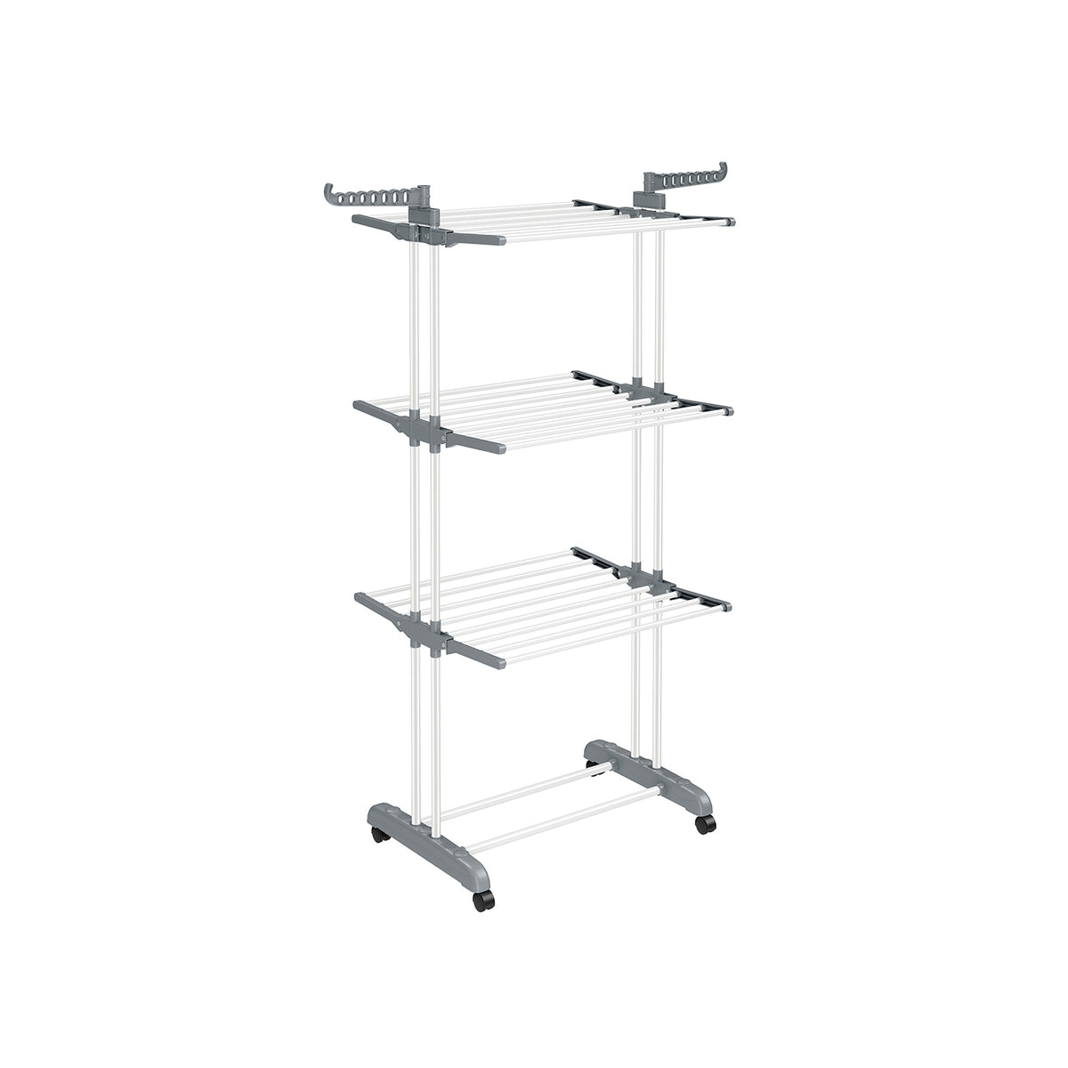 Droogrek met 4 Niveaus, Wielen en Opvouwbare Vleugels, 64 x 126 x 172 cm