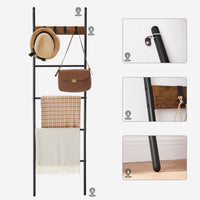 Handdoekladder met 5 Sporten en 4 Haken, 44 x 160 cm