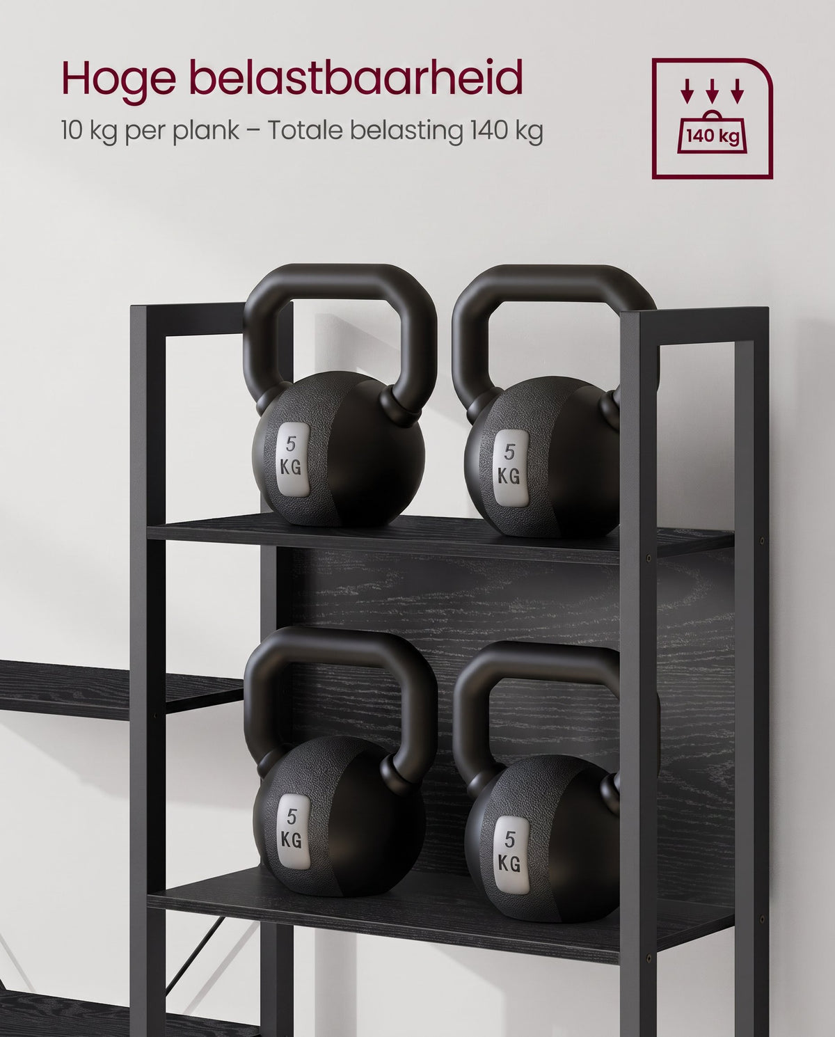 Boekenkast met 14 Planken en Metalen Frame, 158 x 166 cm