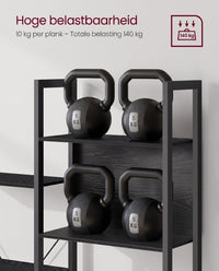 Boekenkast met 14 Planken en Metalen Frame, 158 x 166 cm