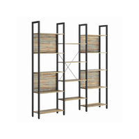 Boekenkast met 14 Planken en Metalen Frame, 158 x 166 cm