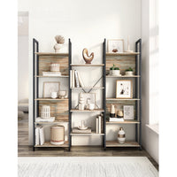 Boekenkast met 14 Planken en Metalen Frame, 158 x 166 cm