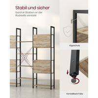Boekenkast met 14 Planken en Metalen Frame, 158 x 166 cm