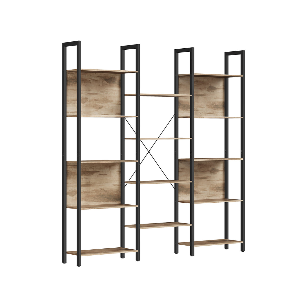 Boekenkast met 14 Planken en Metalen Frame, 158 x 166 cm