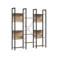 Boekenkast met 14 Planken en Metalen Frame, 158 x 166 cm