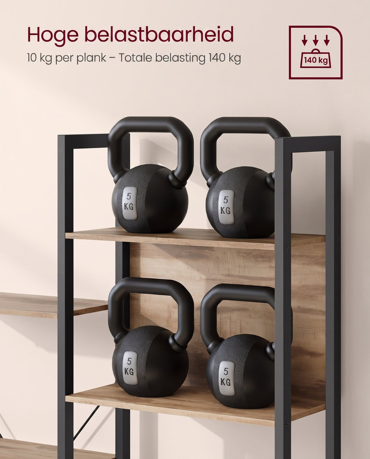 Boekenkast met 14 Planken en Metalen Frame, 158 x 166 cm