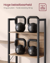 Boekenkast met 14 Planken en Metalen Frame, 158 x 166 cm