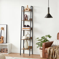 Smalle Boekenkast met 5 Planken en Achterwand, 33,8 x 170 cm