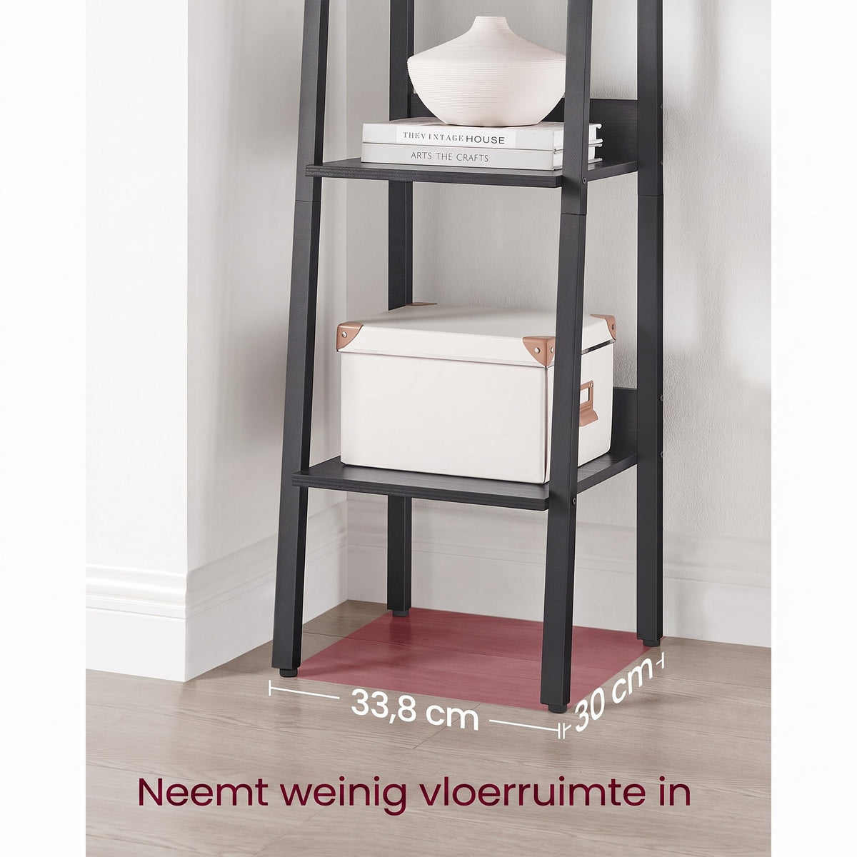 Smalle Boekenkast met 5 Planken en Achterwand, 33,8 x 170 cm