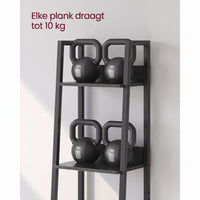 Smalle Boekenkast met 5 Planken en Achterwand, 33,8 x 170 cm