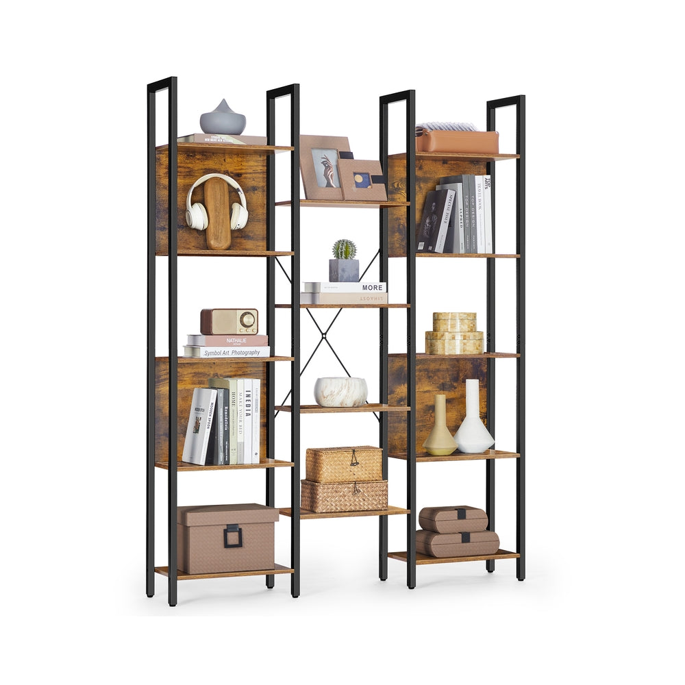 Boekenkast met 14 Planken en Metalen Frame, 158 x 166 cm