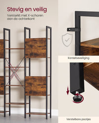 Boekenkast met 14 Planken en Metalen Frame, 158 x 166 cm