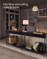 Consoletafel met 2 Lades en Stalen Frame, 100 cm
