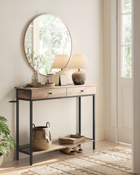 Consoletafel met 2 Lades en Stalen Frame, 100 cm