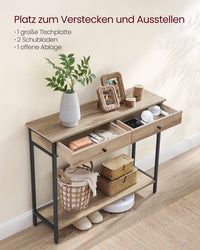 Consoletafel met 2 Lades en Stalen Frame, 100 cm