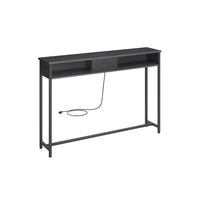 Smalle Consoletafel met Stopcontact, 2 USB-poorten en 2 Vakken, 120 cm