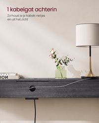 Smalle Consoletafel met Stopcontact, 2 USB-poorten en 2 Vakken, 120 cm