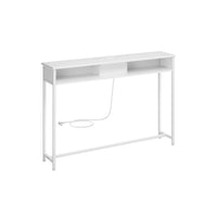 Smalle Consoletafel met Stopcontact, 2 USB-poorten en 2 Vakken, 120 cm