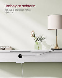 Smalle Consoletafel met Stopcontact, 2 USB-poorten en 2 Vakken, 120 cm
