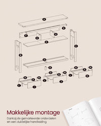 Smalle Haltafel met 3 Lades en Open Plank, 120 cm