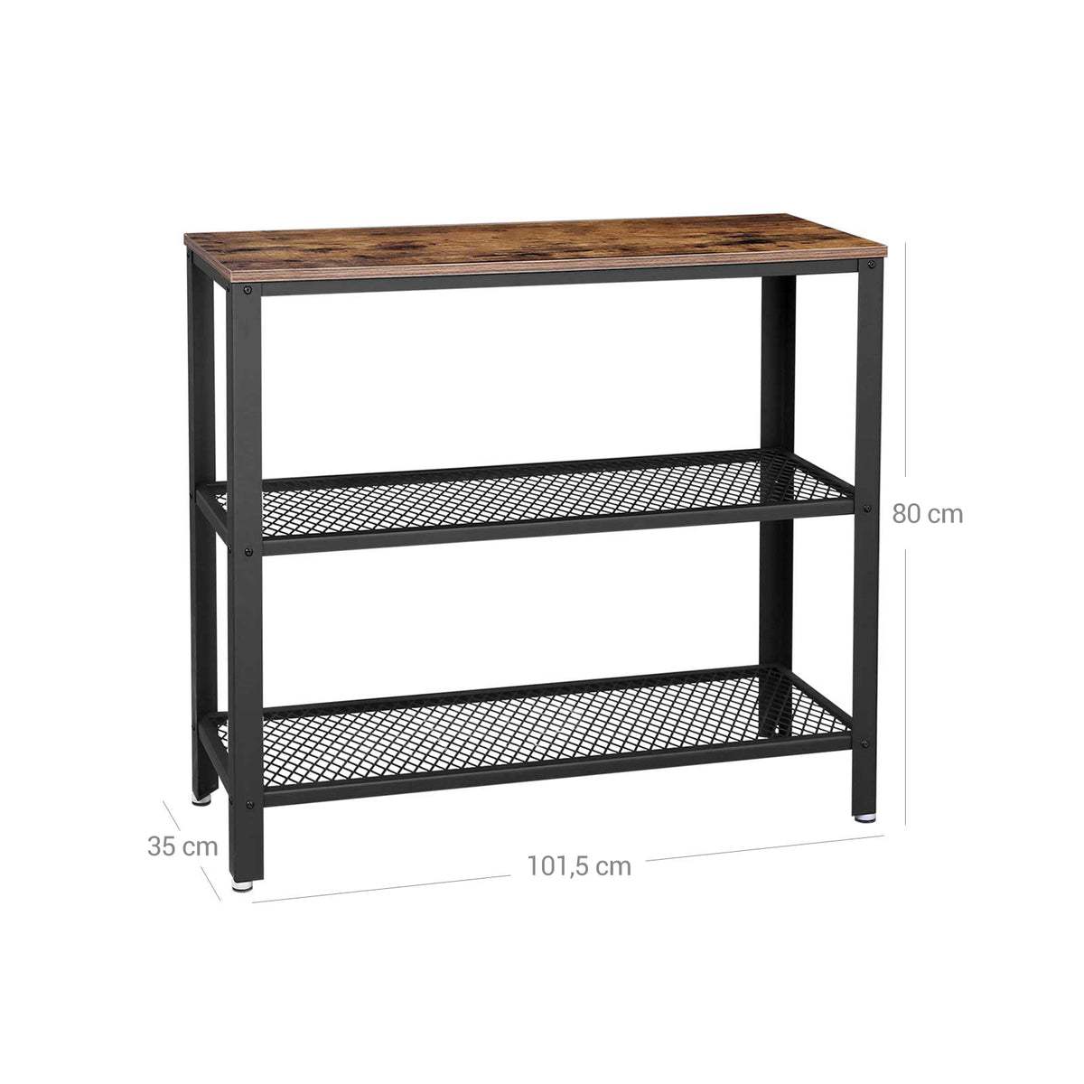 Consoletafel met 2 Roosterplanken, 101,5 cm