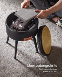 Ronde Kruk met Opbergruimte en Kunstleren Zitting, 38 x 44 cm