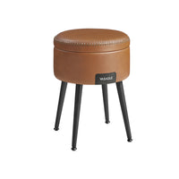 Ronde Kruk met Opbergruimte en Kunstleren Zitting, 38 x 44 cm