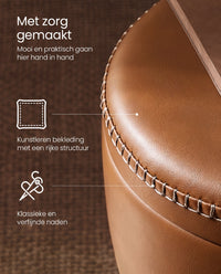 Ronde Kruk met Opbergruimte en Kunstleren Zitting, 38 x 44 cm