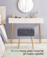 Make-upkruk met Opbergruimte en Gewatteerde Zitting, 30 x 40 x 50 cm
