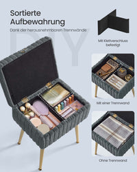 Make-upkruk met Opbergruimte en Gewatteerde Zitting, 30 x 40 x 50 cm