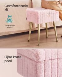 Make-upkruk met Opbergruimte en Gewatteerde Zitting, 30 x 40 x 50 cm