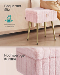 Make-upkruk met Opbergruimte en Gewatteerde Zitting, 30 x 40 x 50 cm