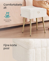 Make-upkruk met Opbergruimte en Gewatteerde Zitting, 30 x 40 x 50 cm