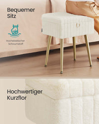 Make-upkruk met Opbergruimte en Gewatteerde Zitting, 30 x 40 x 50 cm
