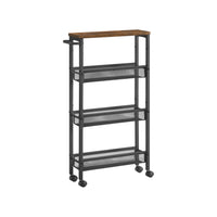 Extra Smalle Keukentrolley met 4 Niveaus, 13 x 45,4 x 77 cm