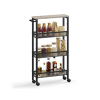 Extra Smalle Keukentrolley met 4 Niveaus, 13 x 45,4 x 77 cm